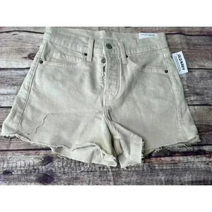 Old Navy High Rise Ski-HI A-Line Cutoff Denim Jean Shorts Ivory Size 0 NEW. 55